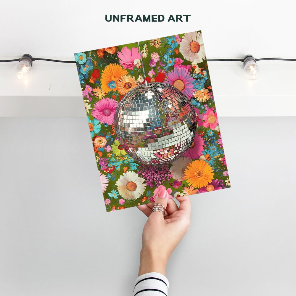 Disco Ball Floral Wall Art - Flower Wall Art