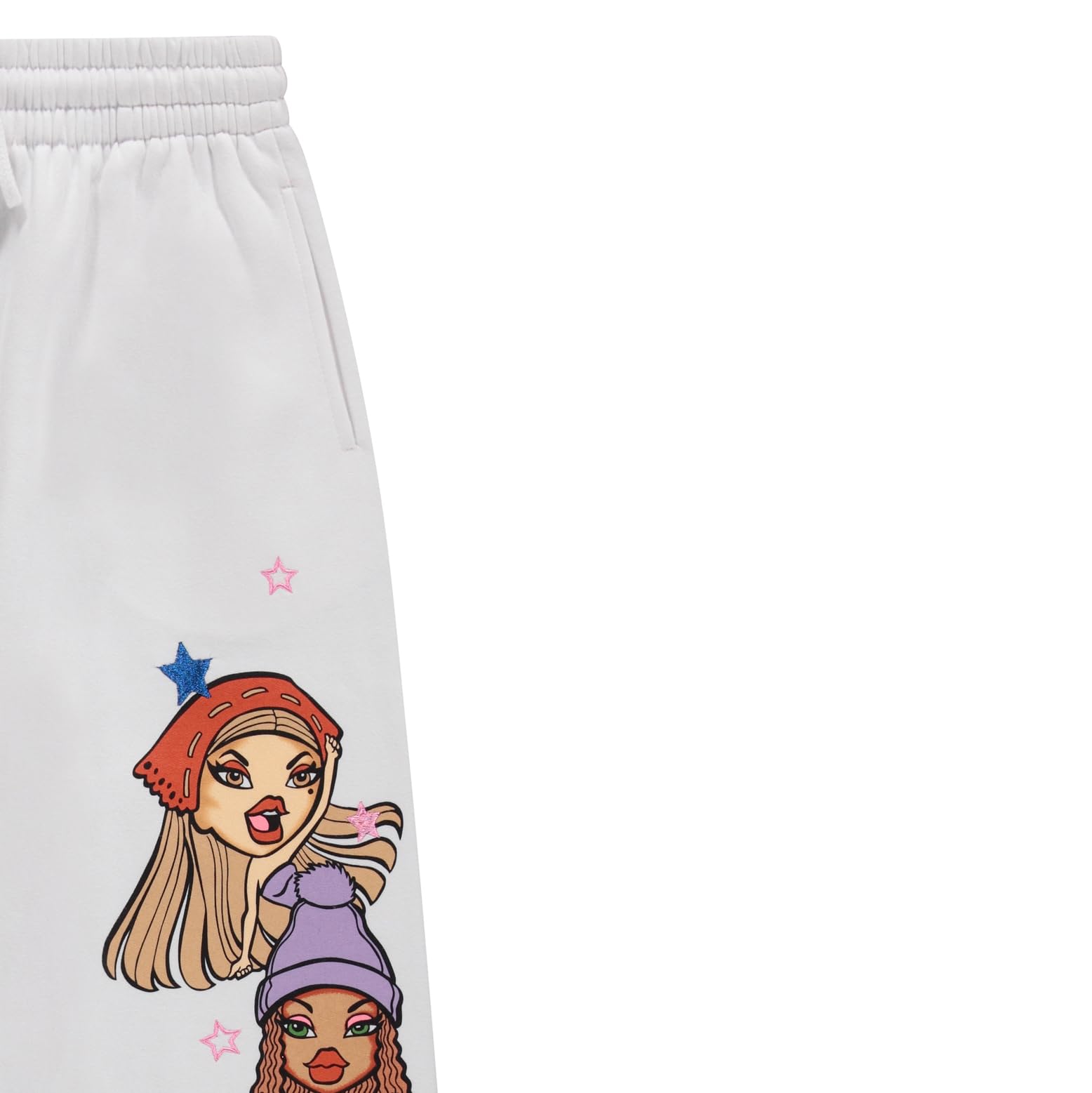 Bratz Ladies Original Dolls Joggers - Yasmin, Cloe, Jade, and Sasha Varsity Athletic Jogger Sweatpants Multi Print Sweatpants