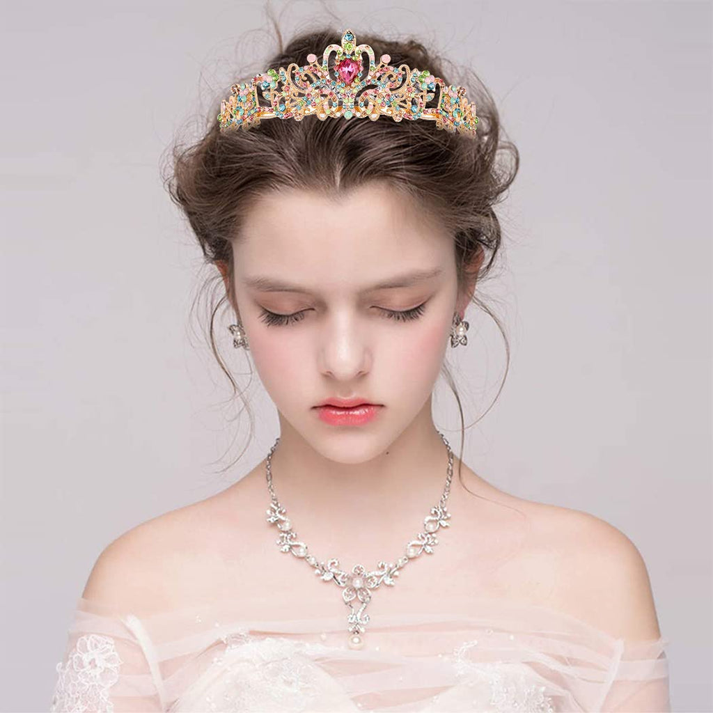 Princess Crystal Tiara Crown Headband Elegant Crown With Combs
