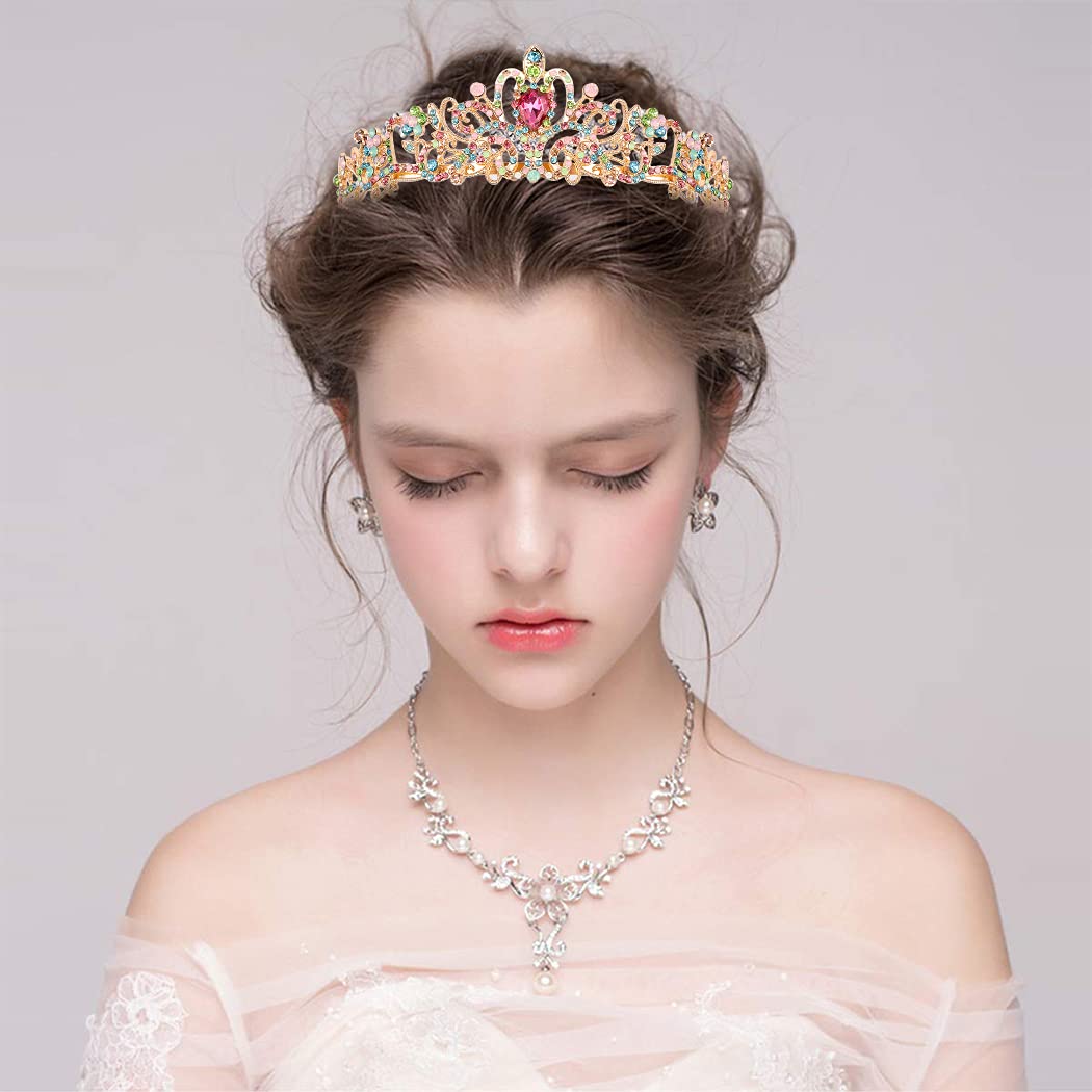 Princess Crystal Tiara Crown Headband Elegant Crown With Combs