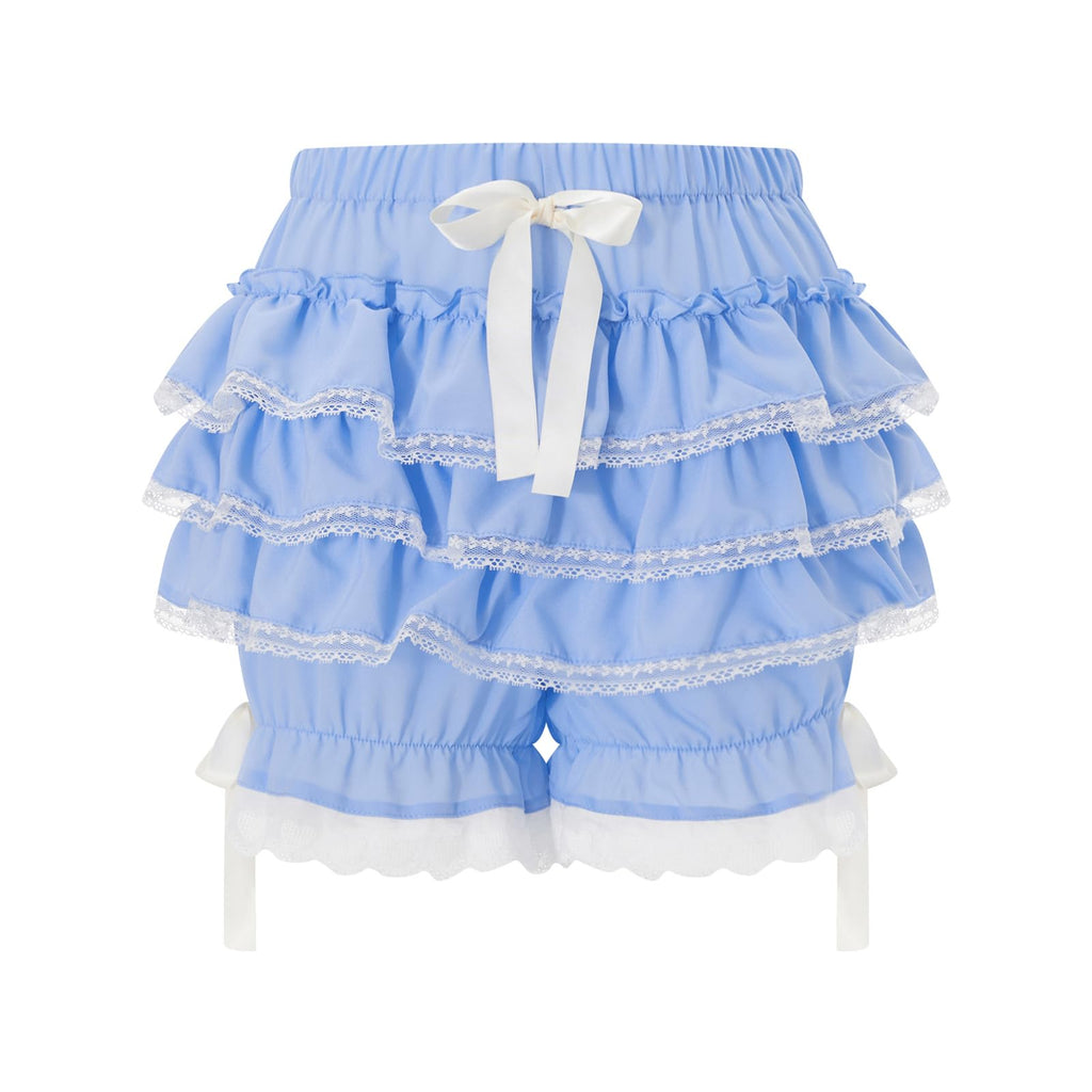 Women's Y2k Mini Pleated Shorts Low Waist Ruffle Pleated Casual Shorts White Lace Shorts