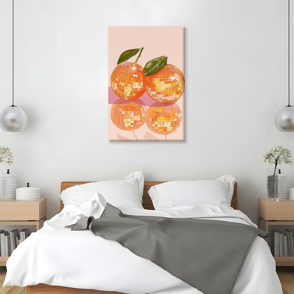 Disco Ball Fruits Canvas Print â€?Trendy Glam Wall Art