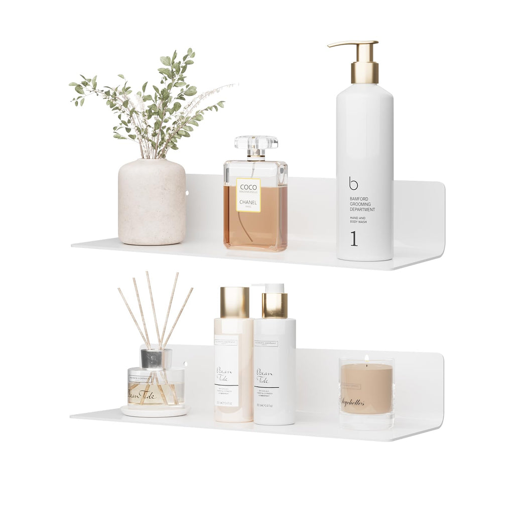 Floating Acrylic Shelves, 2 Pack Kids Floating Bookshelf Wall Mounted Display Shelf for Books