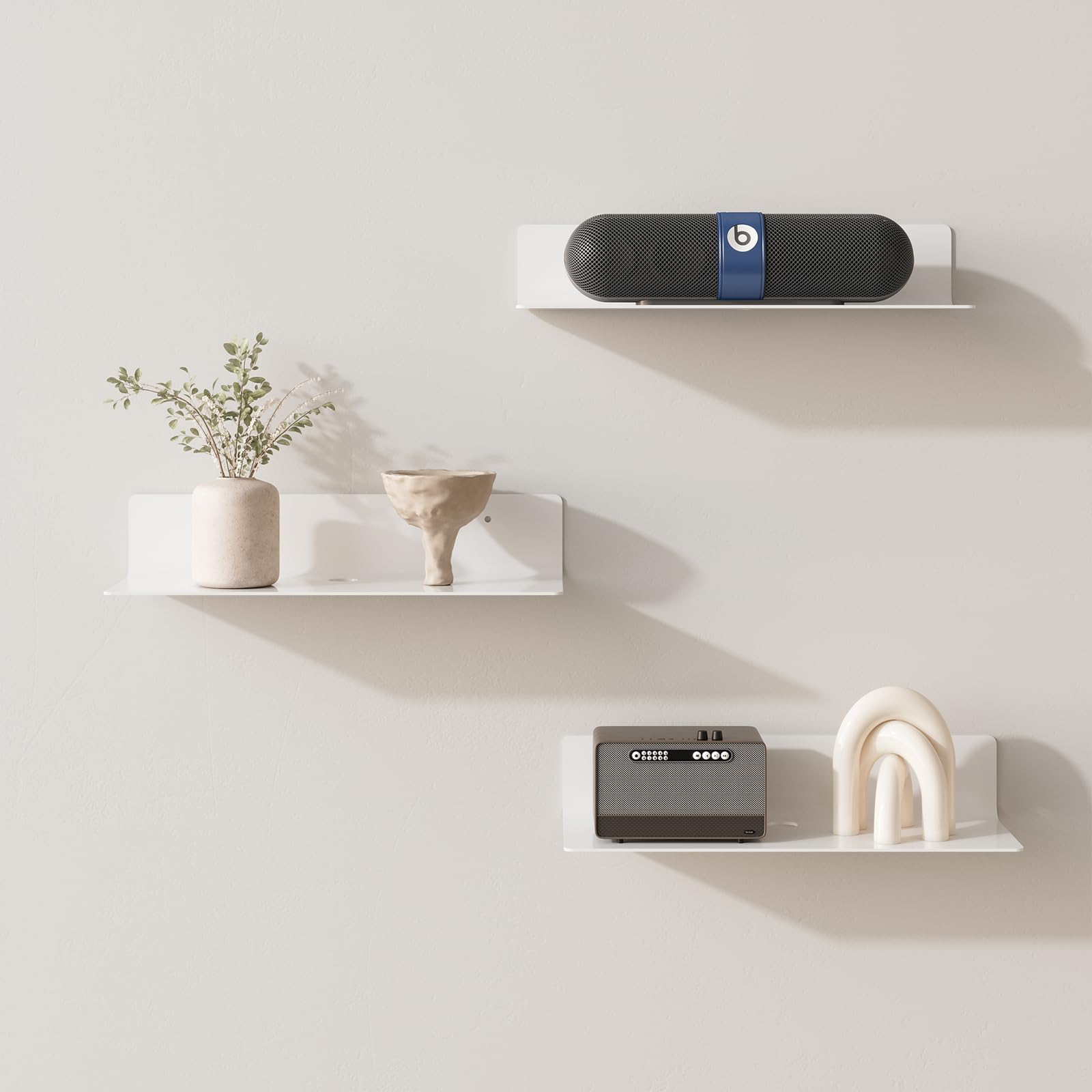 Floating Acrylic Shelves, 2 Pack Kids Floating Bookshelf Wall Mounted Display Shelf for Books