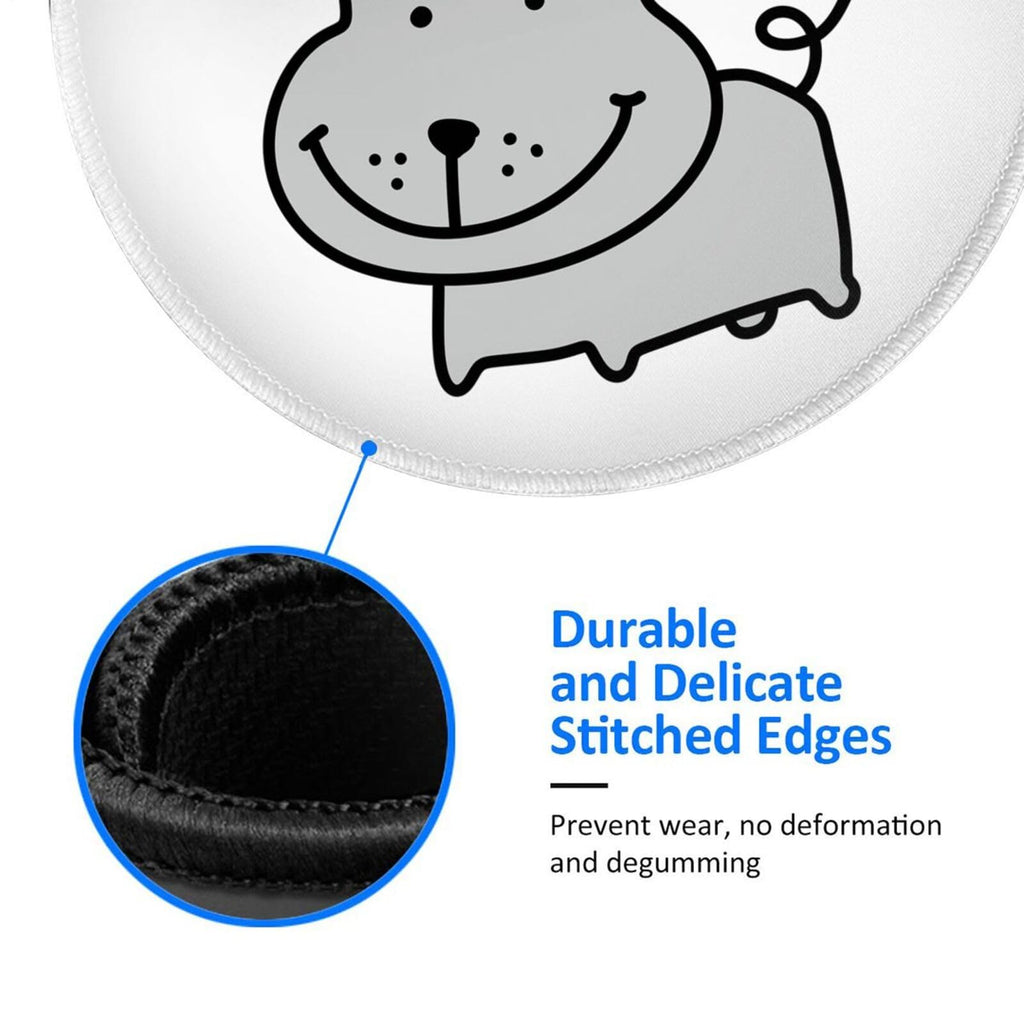 Round Mouse Pad Desk Top - Stitched Edges 8 X 8 Inch