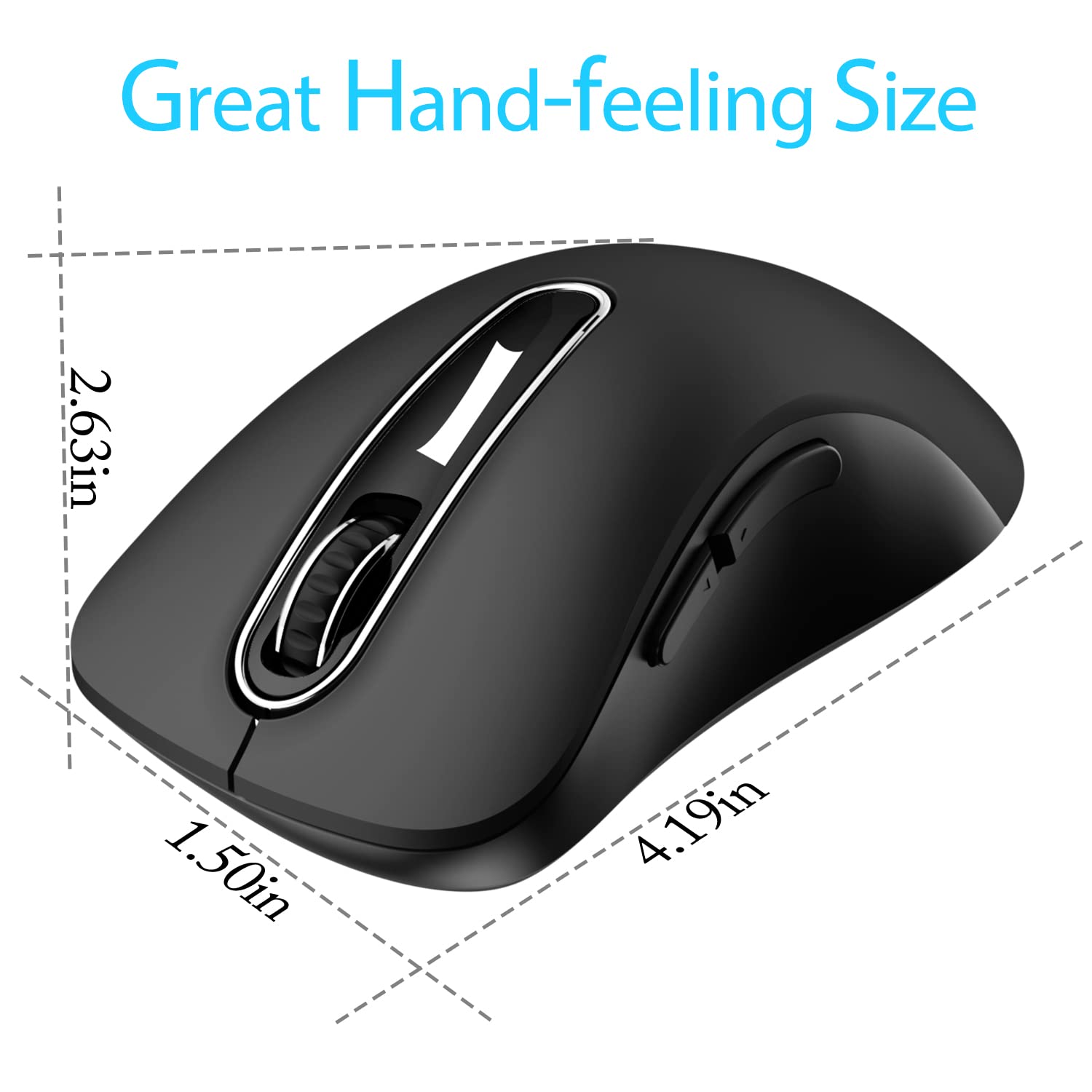 Portable Computer Wireless Mouse for Laptop, PC, Desktop, MacBook, 5 Buttons