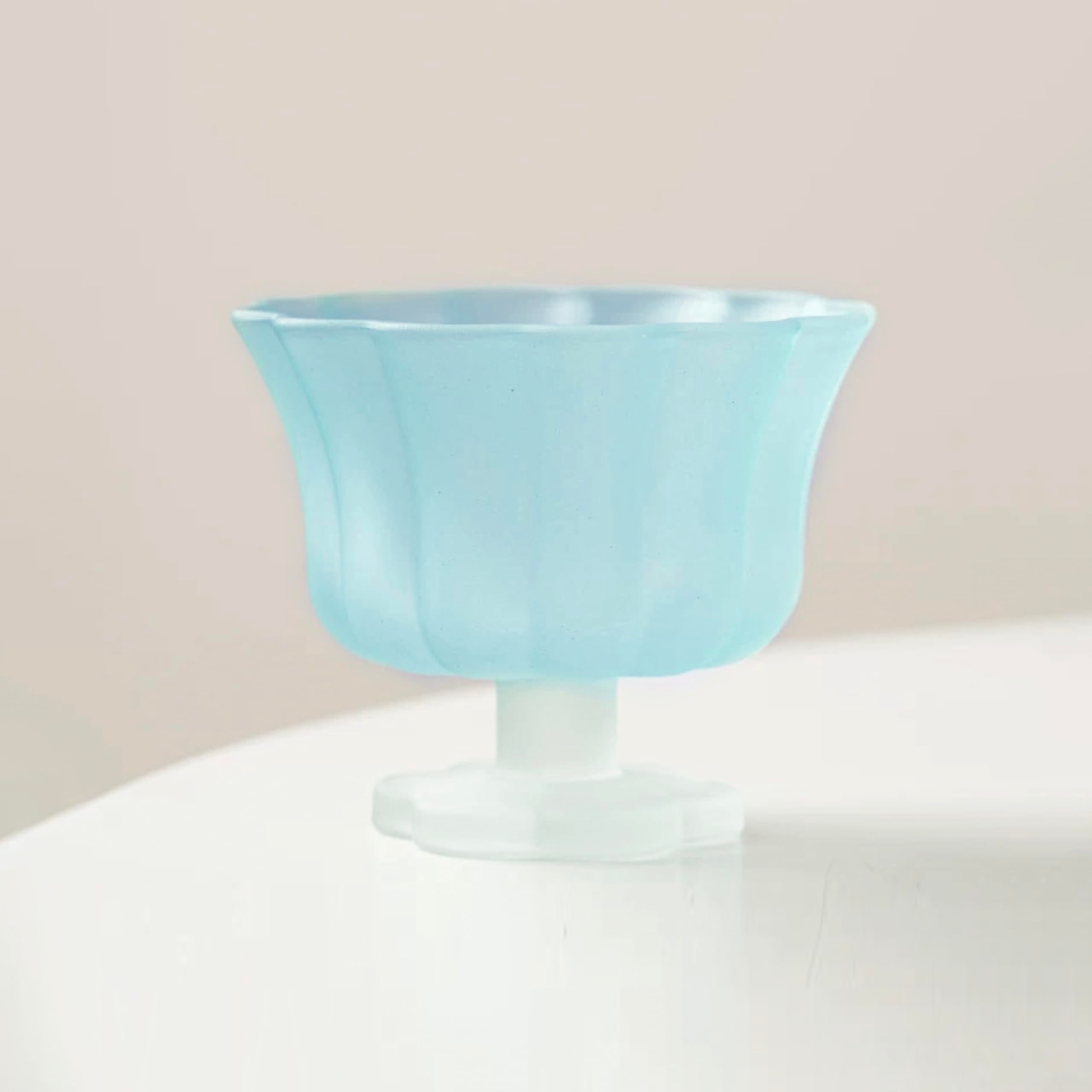 Matte Gradient Finish Glass Dessert Bowl with Heavy Base, 240ml (8.1oz)