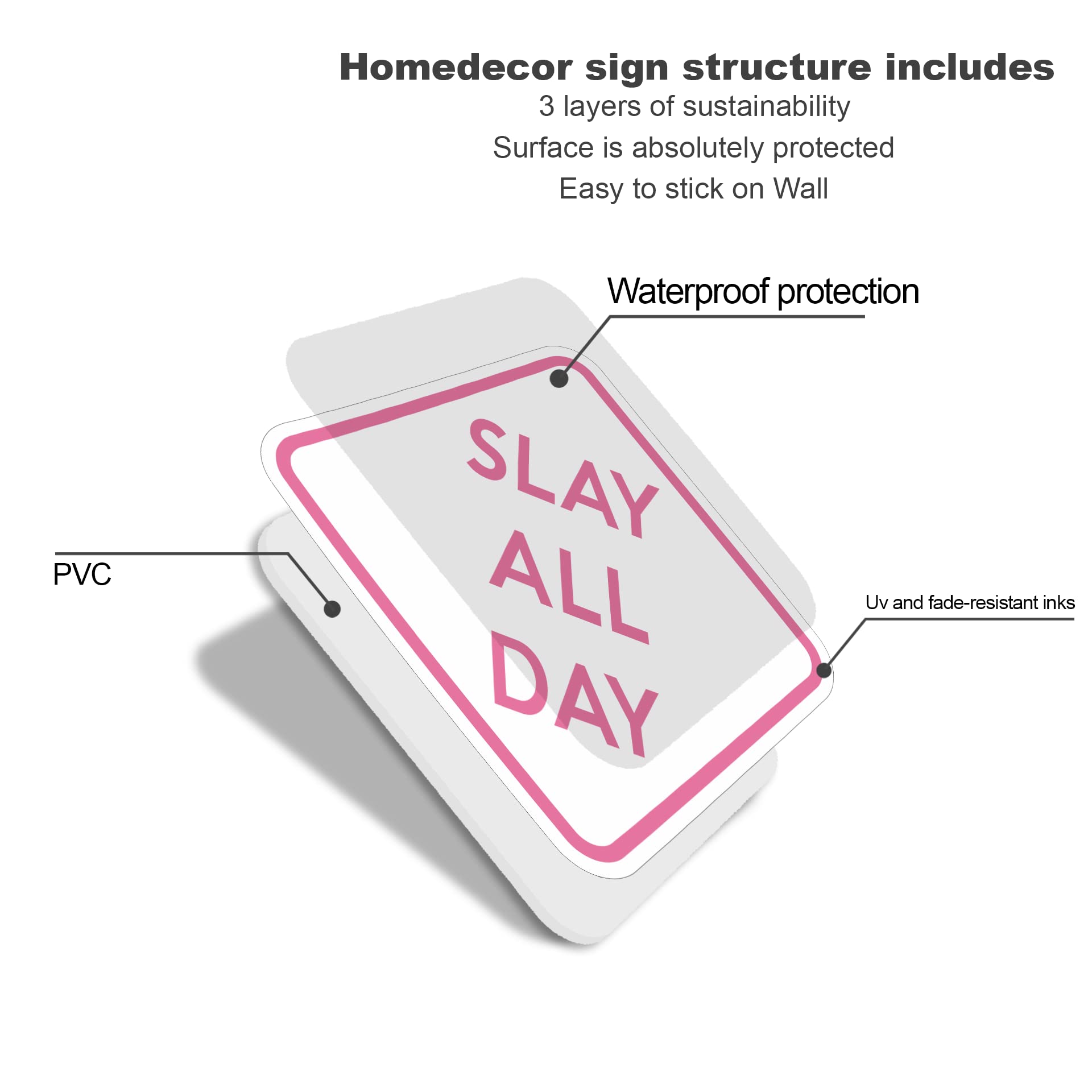 Slay All Day Funny Poster 11" x 11" - Funny Sign