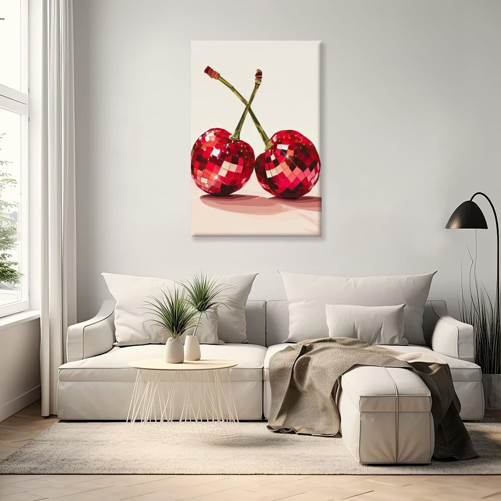 Disco Ball Fruits Canvas Print â€?Trendy Glam Wall Art