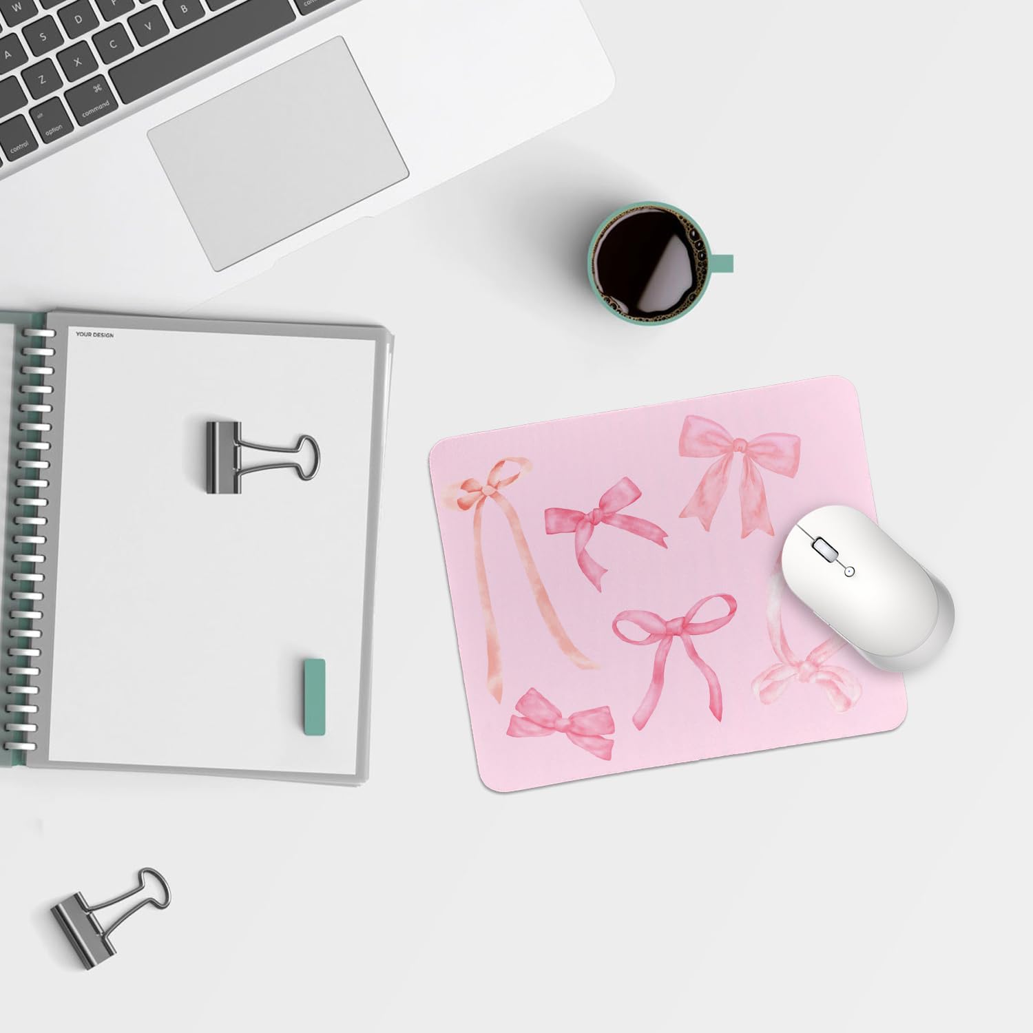 Coquette Bow Mouse Pad, Trendy Mouse Pad, Preppy Cute Mouse Pad for Desk Home Office & Gaming, 9.5x7.9 inches