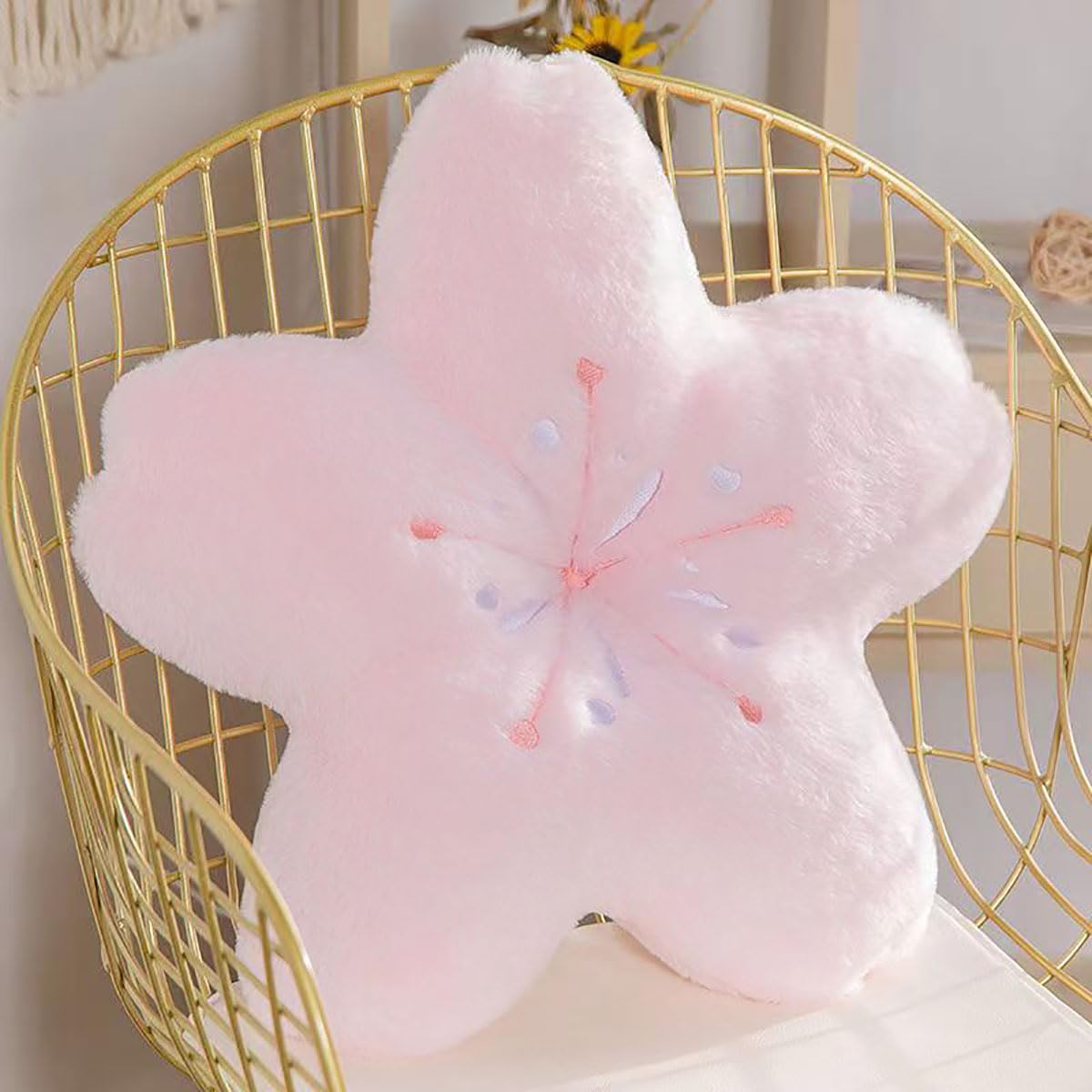 Cherry Blossom Plush Throw Pillow Living Room Sofa Pillow Flower Chair Cushion Throw Pillow 15.74 * 15.74
