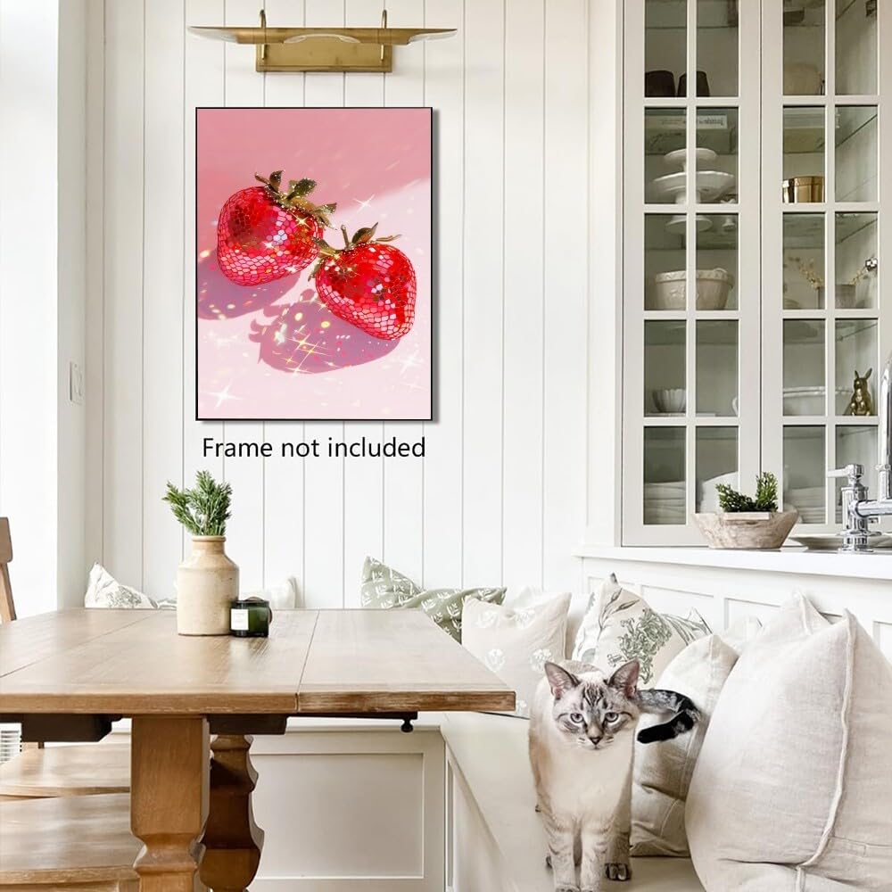 Disco Ball Fruits Canvas Print â€?Trendy Glam Wall Art