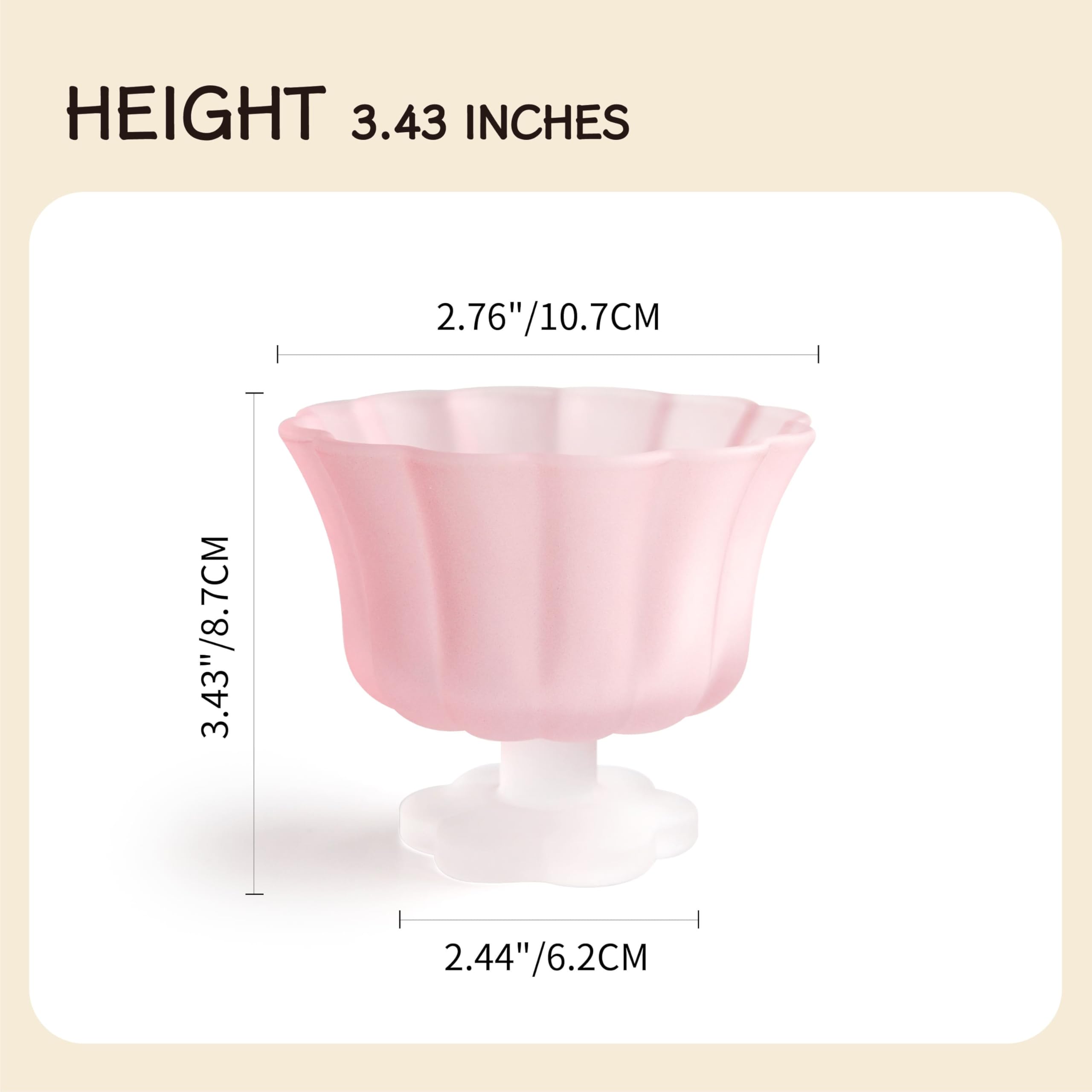 Matte Gradient Finish Glass Dessert Bowl with Heavy Base, 240ml (8.1oz)
