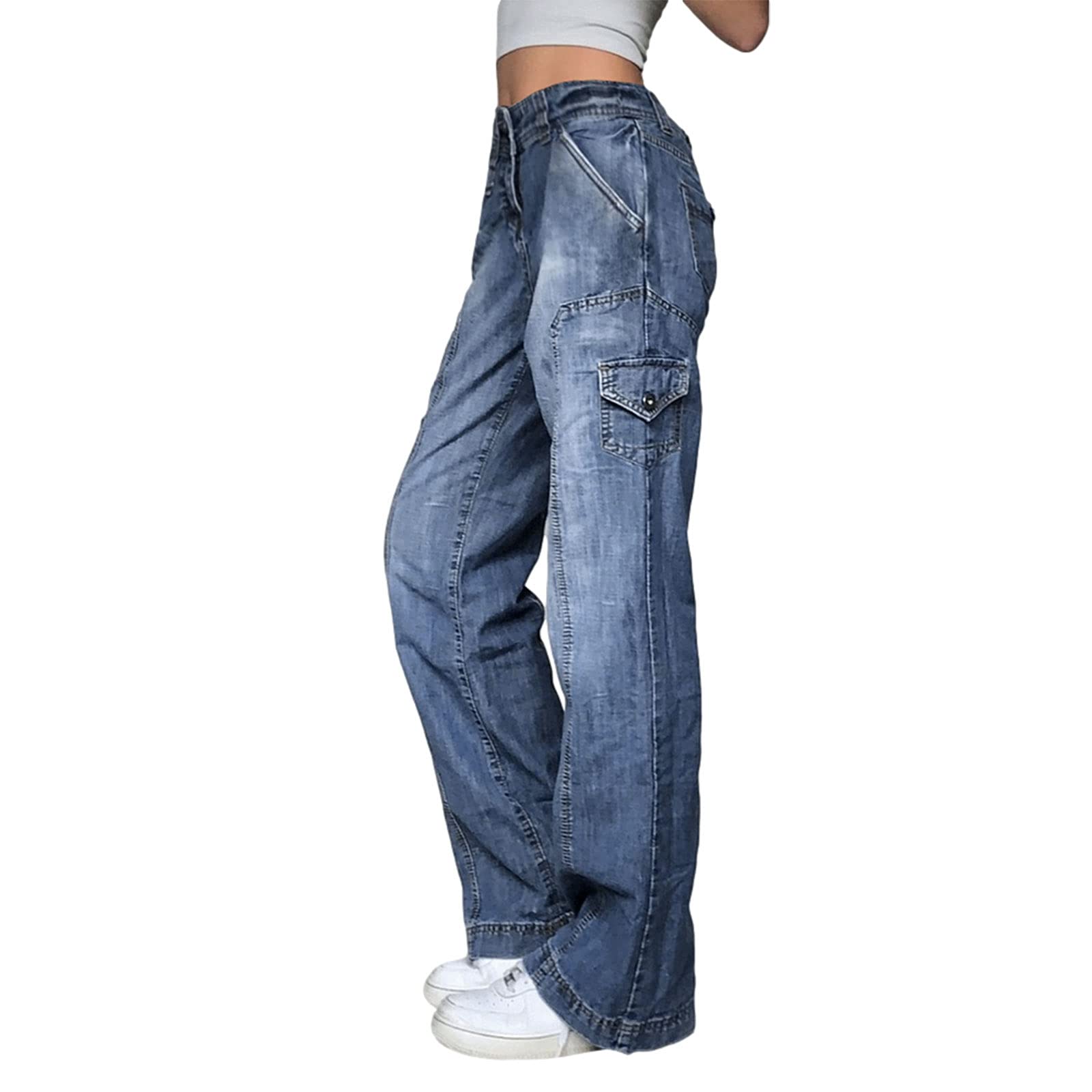 Women's Y2K High-Waisted Boyfriend Jeans â€?Streetwear Denim Pants