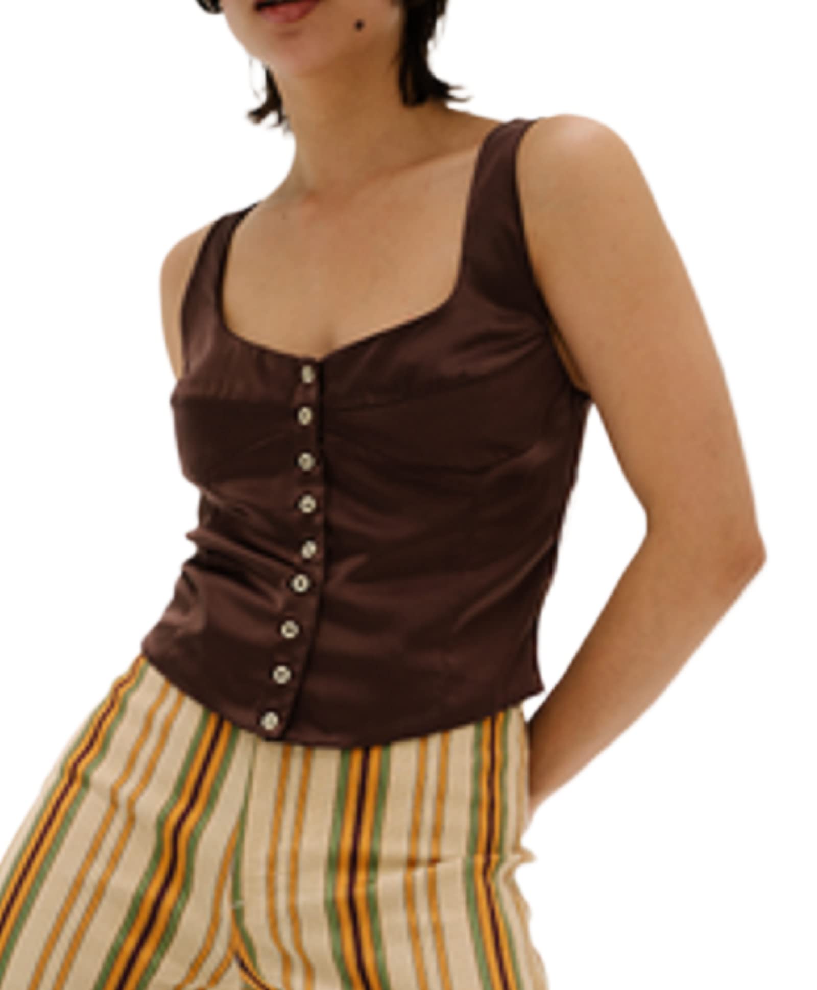 Women Elegant Lace V Neck Camis Sleeveless Spaghetti Strap Slim Camisoles Vintage Backless Tank Top