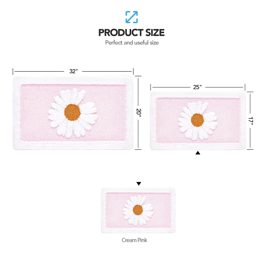 Ultra Soft Microfiber Shaggy Bathroom Mats, 17''x 25'', Extra Absorbent Bath Rugs, Machine Washable, Non-Slip Bathroom Carpet for Tub and Shower