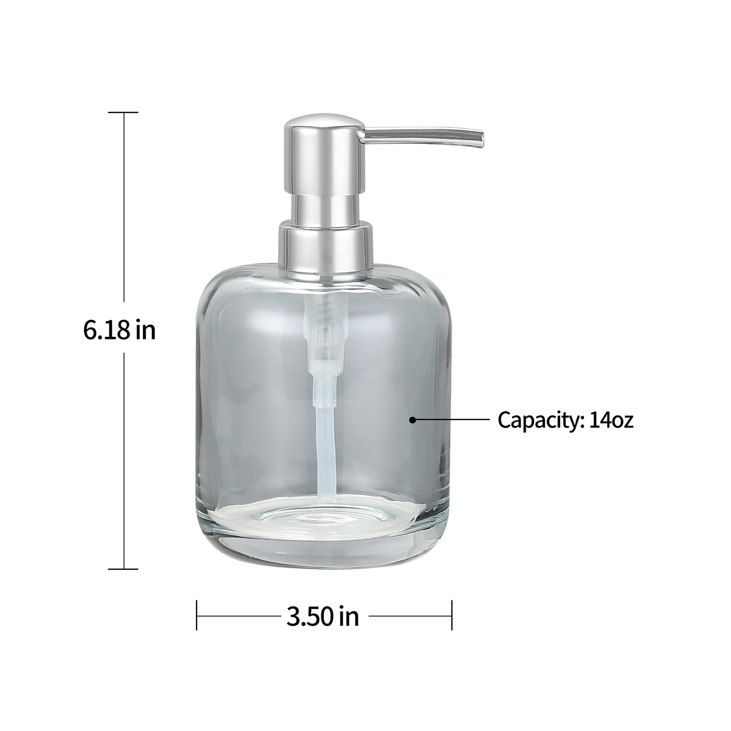 Glass Soap Pump Dispenser, Refillable Soap Dispenser