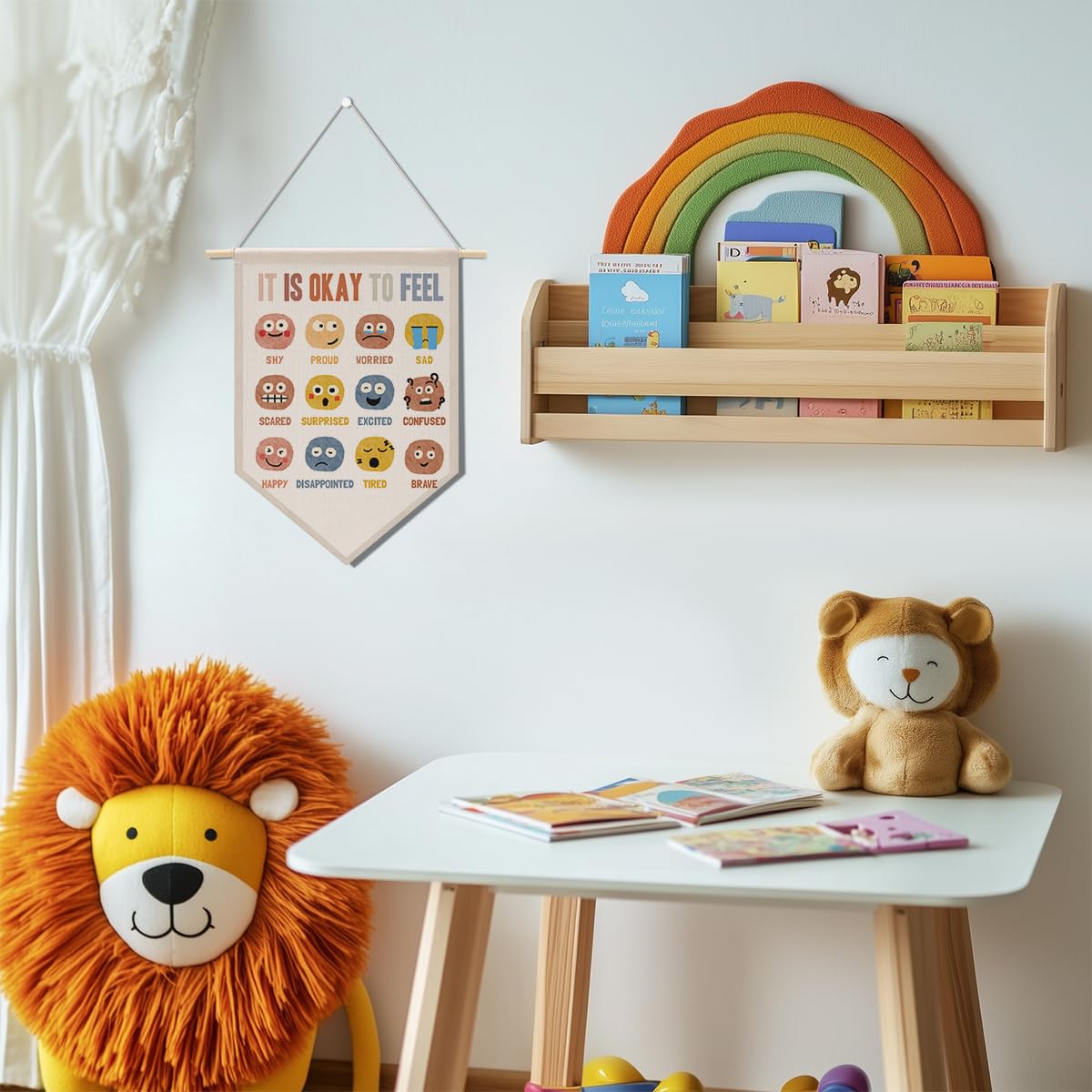 Preppy Positive Affirmations Wall Hanging Pennant Flag â€?Aesthetic Decor for Classroom, Bedroom, or Home