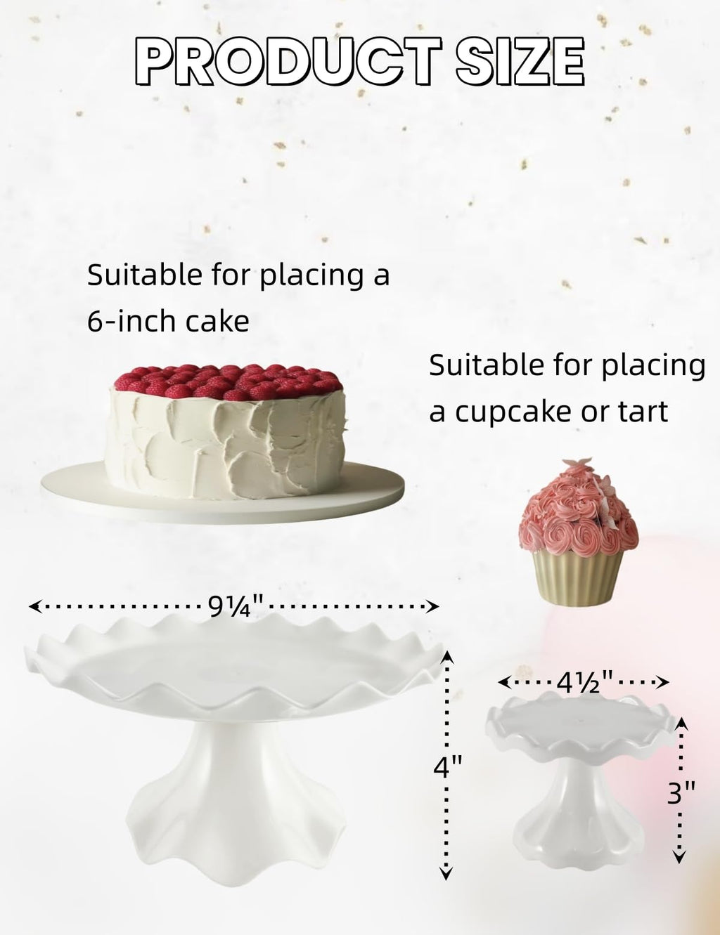 Cake Stand Set, Laced Cake Stand, Mini Cupdake Holder 3 Pcs