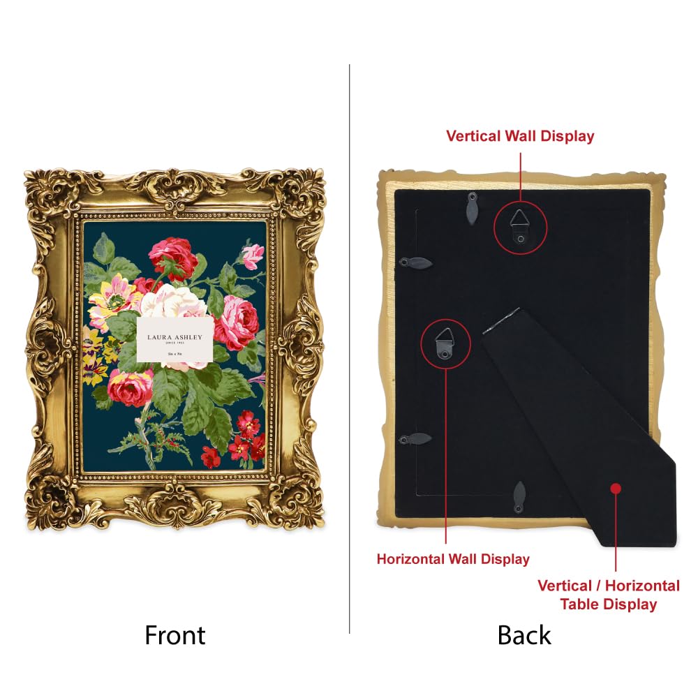 Resin Picture Frame â€?Handcrafted Floral Design with Easel for Tabletop and Wall Display