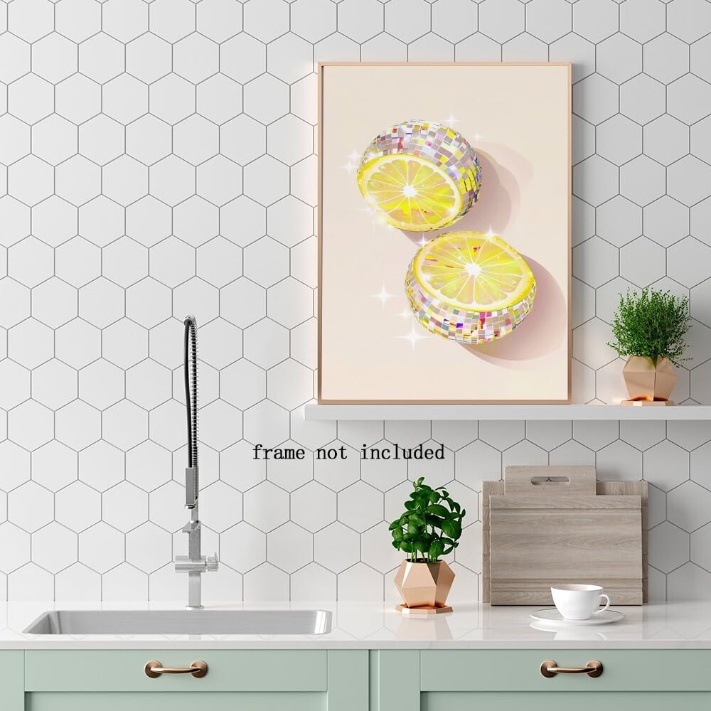 Disco Ball Fruits Canvas Print â€?Trendy Glam Wall Art