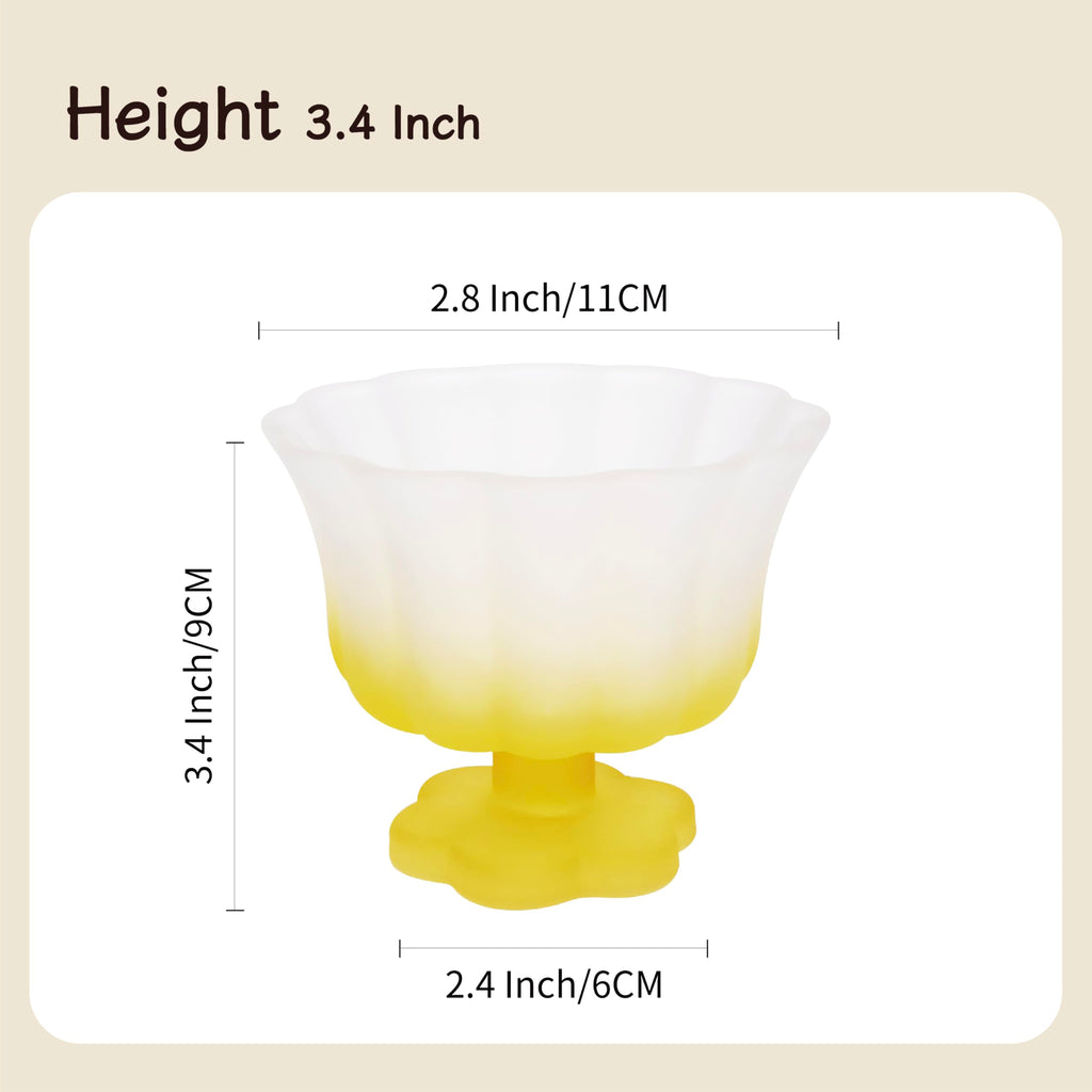 Matte Gradient Finish Glass Dessert Bowl with Heavy Base, 240ml (8.1oz)
