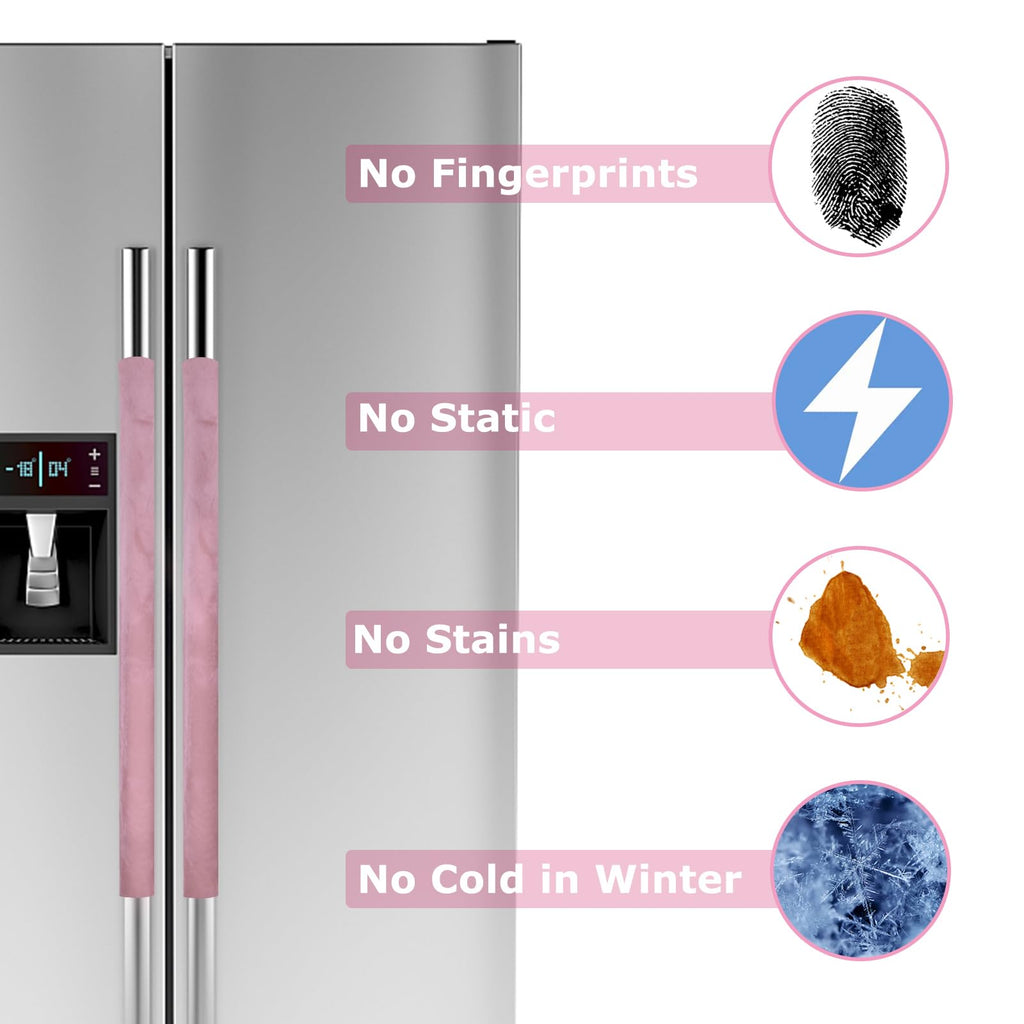 Refrigerator Door Handle Covers Kitchen Decor Keep Appliance Clean Anti-Static Stains for Fridge Dishwashers Velvet 3PCS