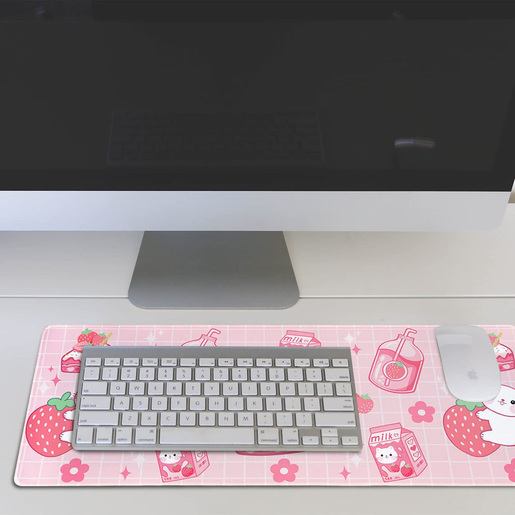 Kawaii Gaming Mouse Pad for Desk, Extended Large 31.5 X 11.8 Inch