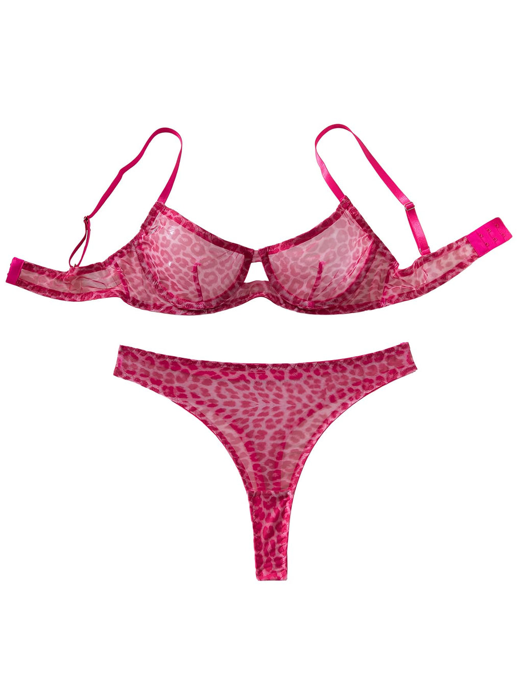 Sexy Mesh Sheer Push Up Lingerie Set