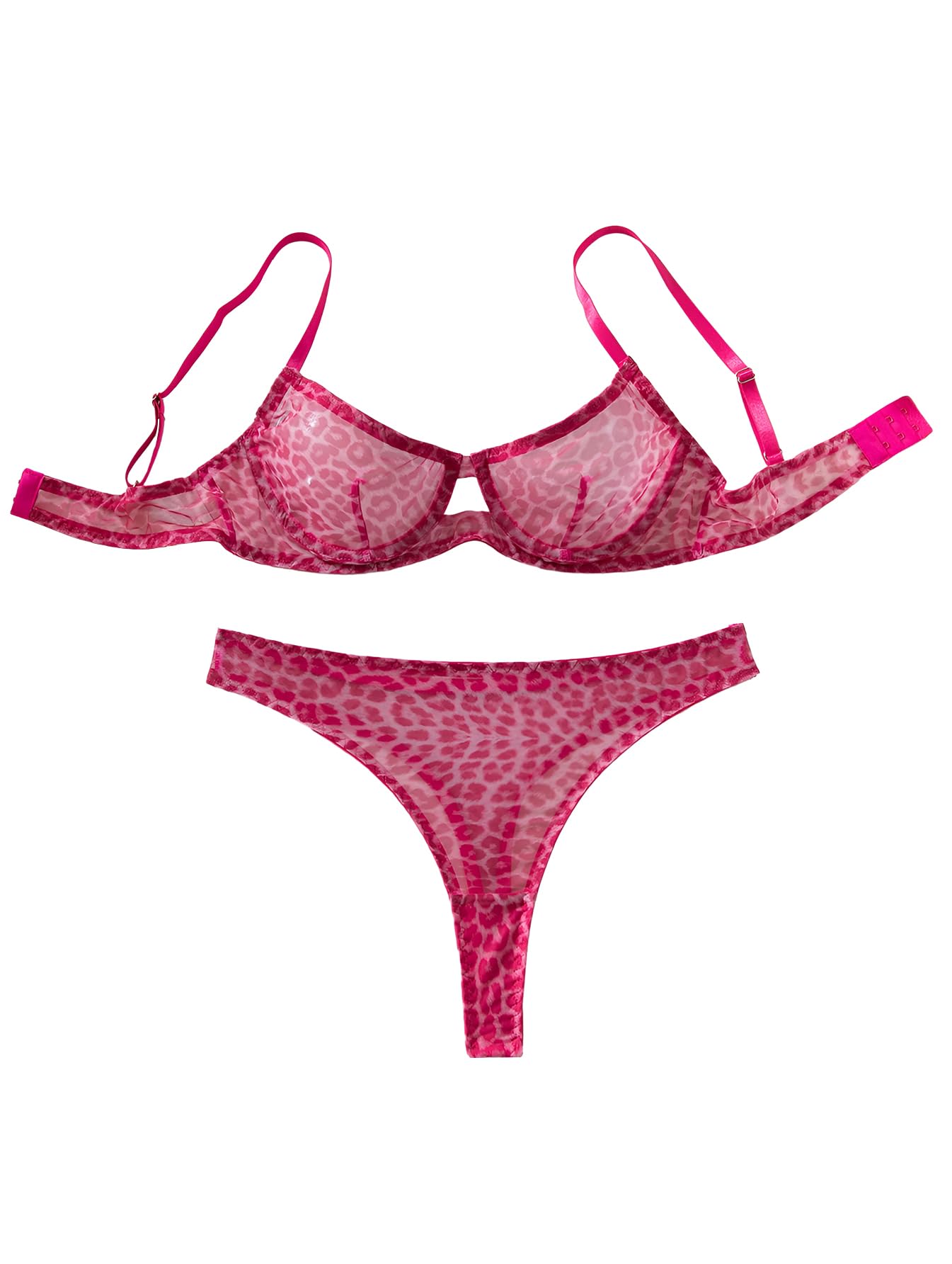 Sexy Mesh Sheer Push Up Lingerie Set