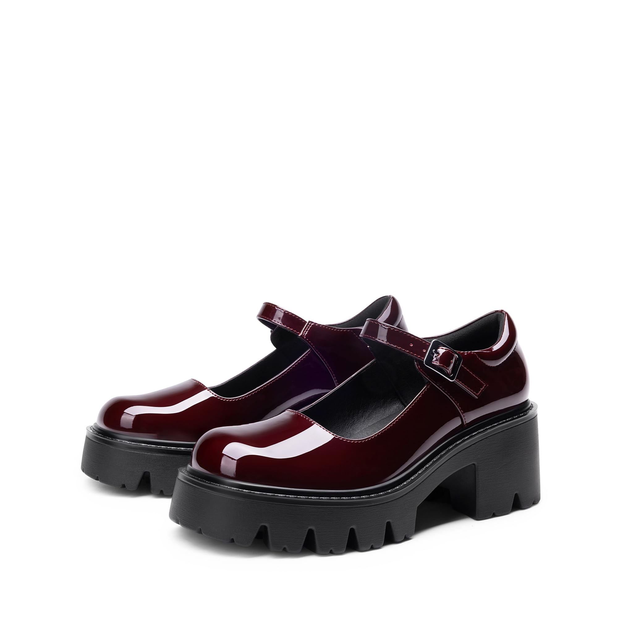 Women's Mary Janes Shoes -  Platform Dress Low Heel Chunky Pumps Round Toe Ankle Strap Pumps Shoes Oxfords