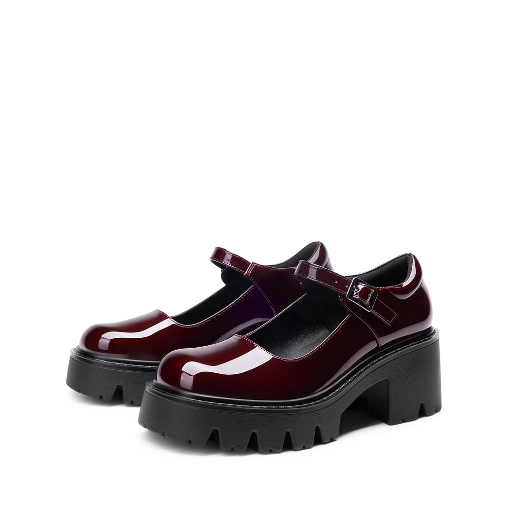 Women's Mary Janes Shoes -  Platform Dress Low Heel Chunky Pumps Round Toe Ankle Strap Pumps Shoes Oxfords