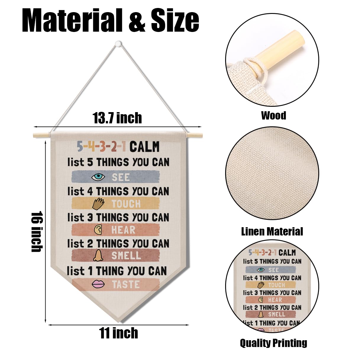 Preppy Positive Affirmations Wall Hanging Pennant Flag â€?Aesthetic Decor for Classroom, Bedroom, or Home