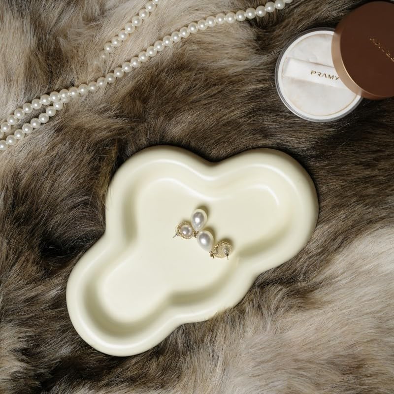 Cloud Trinket Dish, Chubby Jewelry Tray, Ceramic Jewelry Ring Trinket Dish for Rings Earrings Necklace Organizer