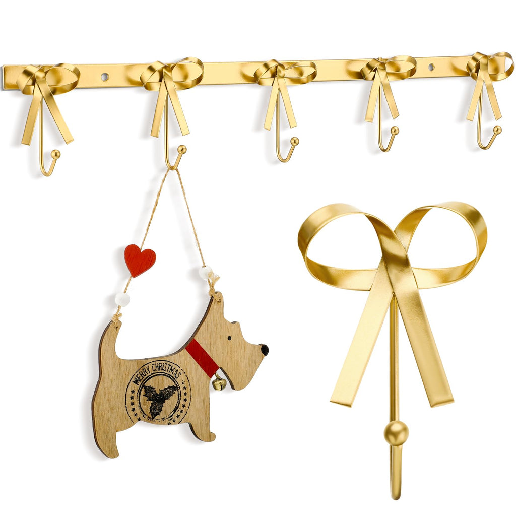 Five Bow Wall Hook Hanger for Robes Coat Hat Knot Bow Hooks Brass Wall Decorative Hooks