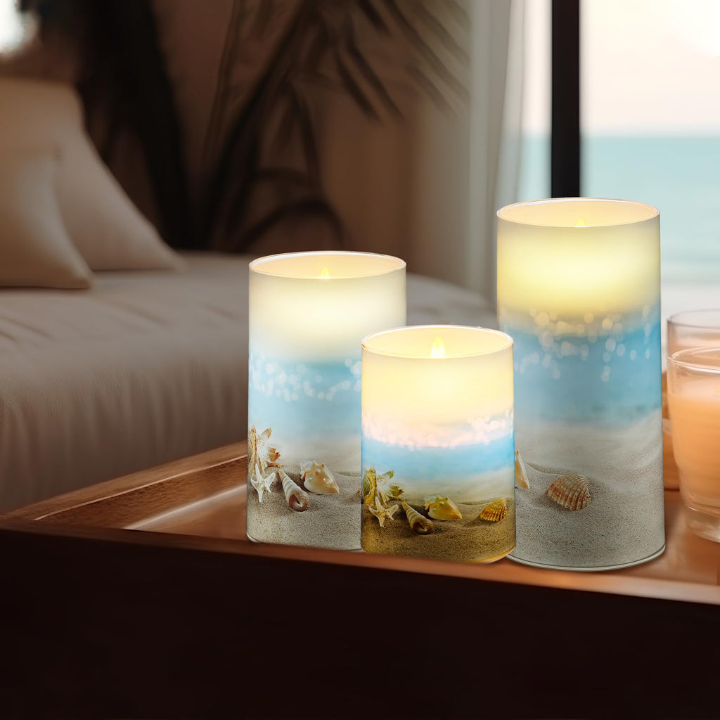 Coquette Flameless Candles LED Battery Pillar Candles Set Battery Operated with Remote