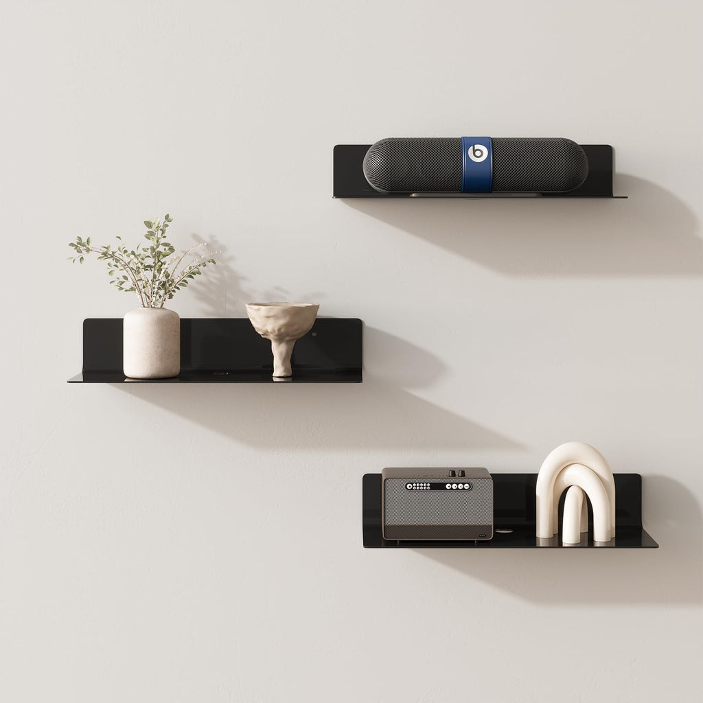 Floating Acrylic Shelves, 2 Pack Kids Floating Bookshelf Wall Mounted Display Shelf for Books