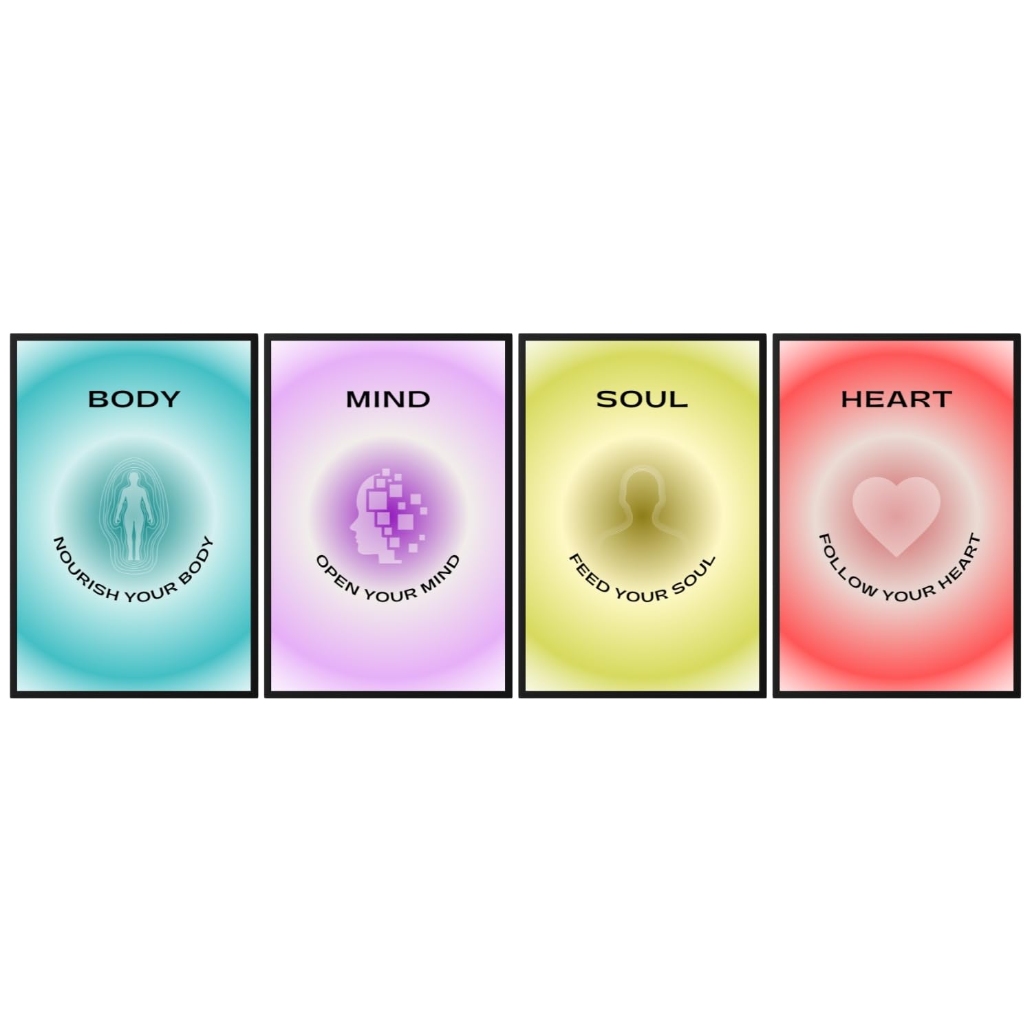 Colorful Aura Poster Energy Wall Art Minimalist Print Aesthetic Wall Decor Posters, No Frame