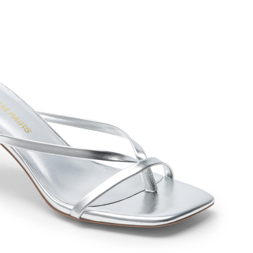 Women Sexy Kitten Low Heels Open Square Toe Thong Heeled Sandals