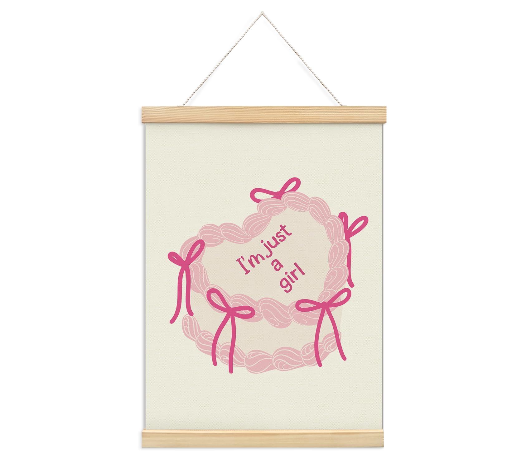Coquette Pink Bow Preppy Girly Inspirational Wall Art Poster Hanger Frame