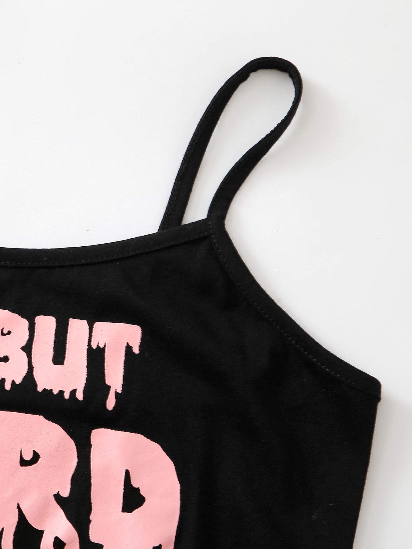 Women's Plus Size Graphic Print Spaghetti Strap Crop Cami Tank Top