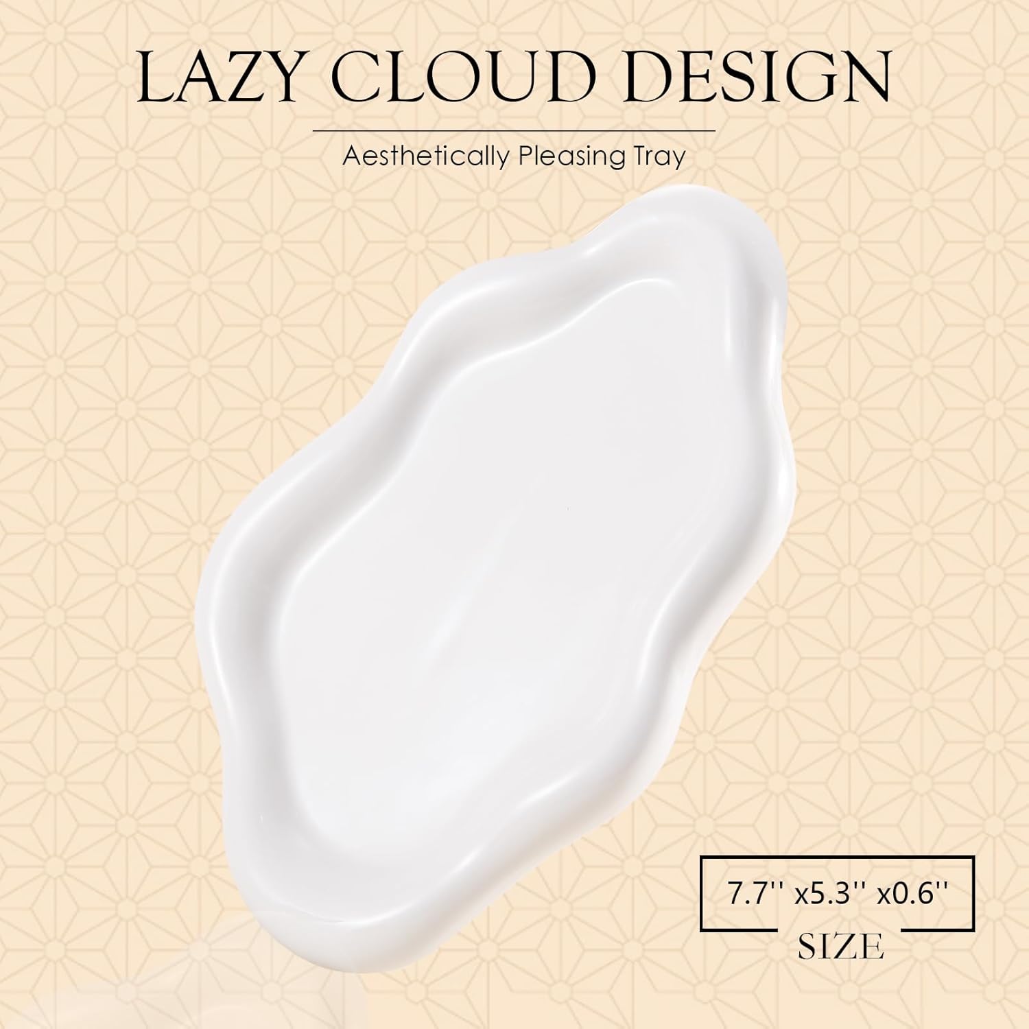 Ceramic Jewelry Tray â€?Decorative Cloud Vanity Dish, Ring Holder, and Trinket Plate for Women, Aesthetic Room Décor â€?White, Medium