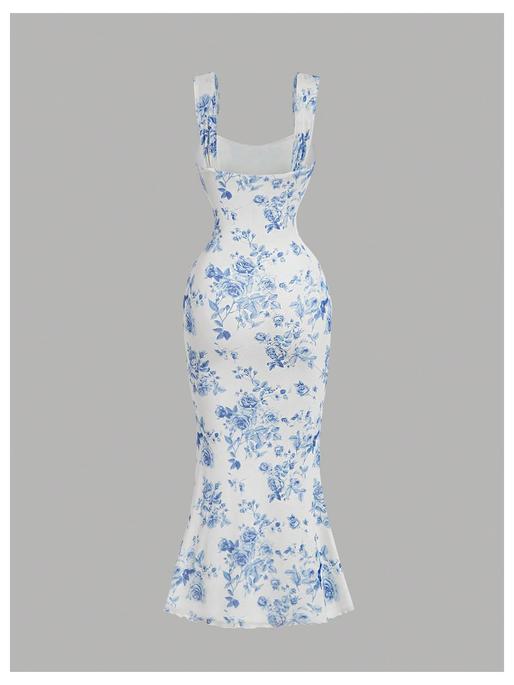 Women's Floral Ruched Bodycon Summer Wedding Guest Dress Mesh Fishtail Cocktail Midi Sun Dresses