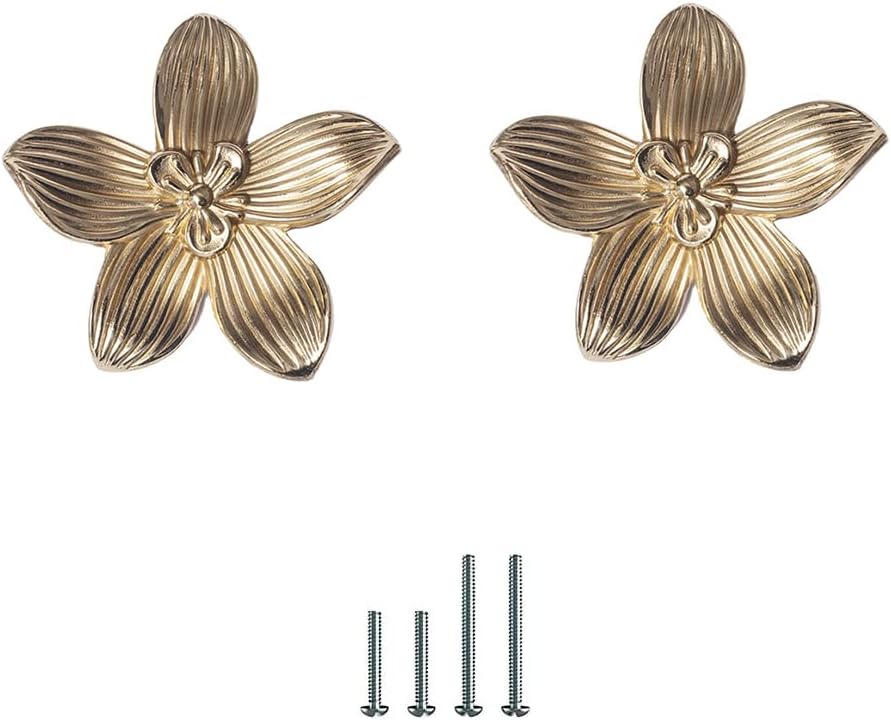 Gold 4 Pack Brass Knobs for Dresser, Drawers and Cabinet Decorative