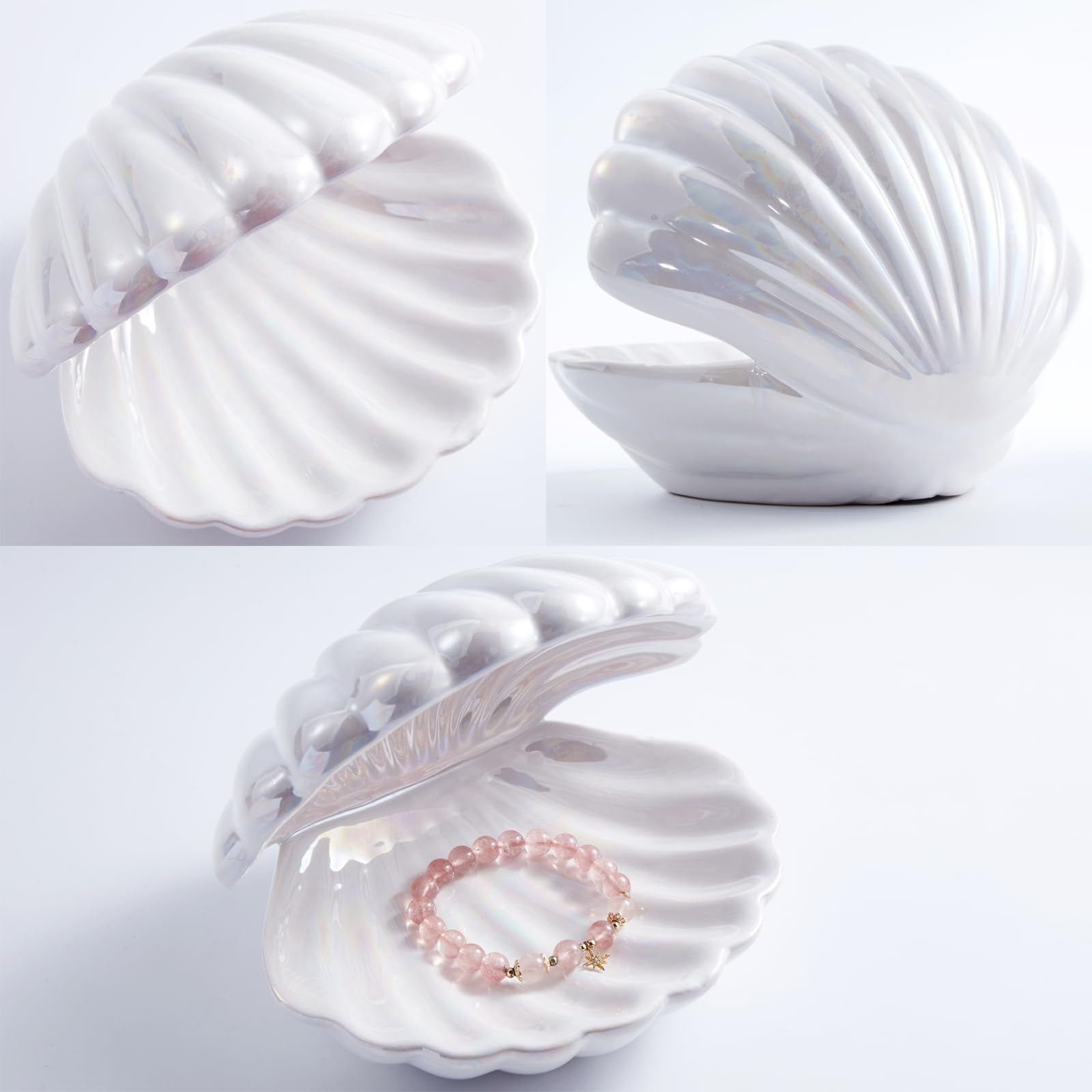 Ceramic Clamshell Jewelry Dish â€?Trinket Tray & Ring Holder