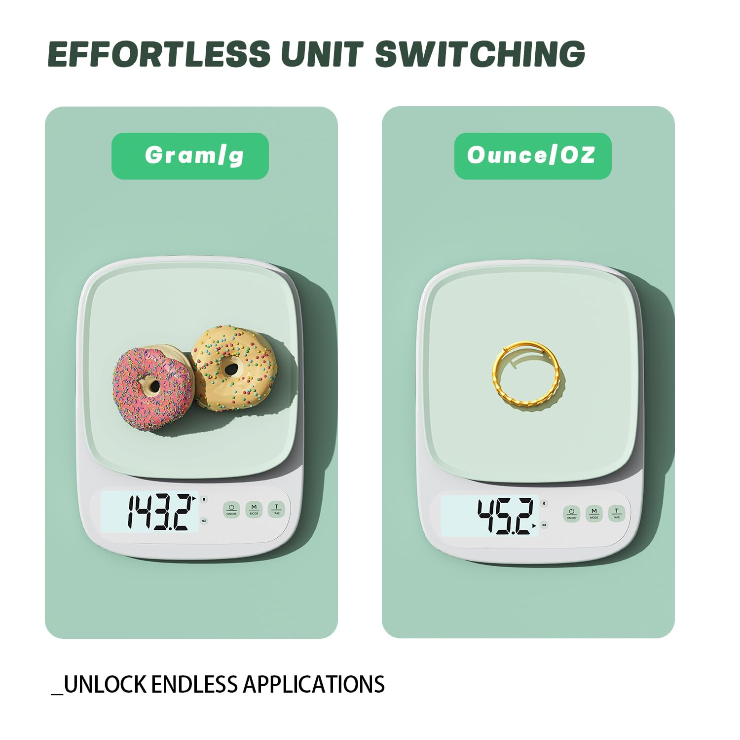 Digital Kitchen Scale â€?Large LCD, Tare Function, 11lb Capacity, Precise 0.03oz Graduation for Baking & Cooking, Measures in ML & Oz