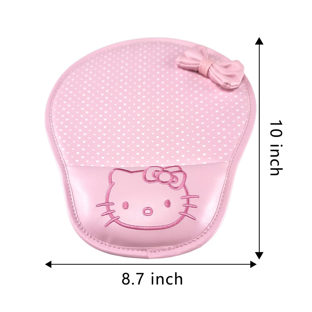Hello Kitty Mouse Pad Wrist Protected Computer PU Leather Wrist Rest Mouse Pad Mat (Pink)