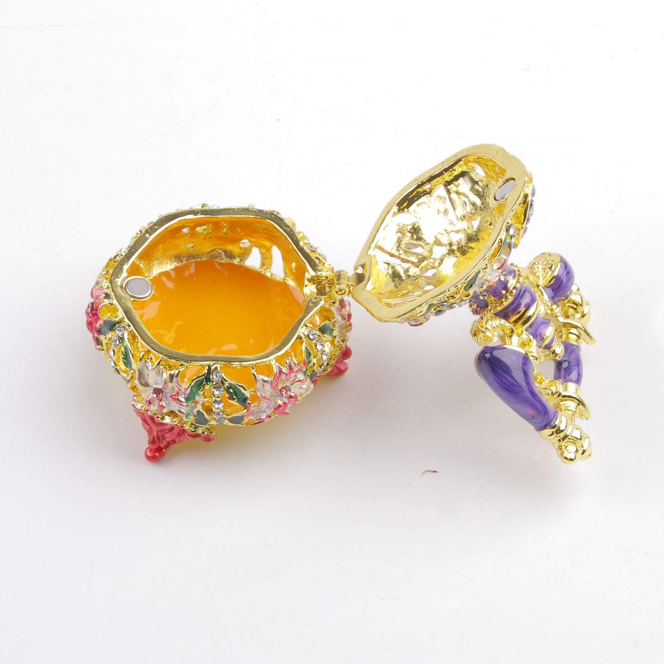 Hand Painted Enameled Decorative Telephone Hinged Jewelry Trinket Bo