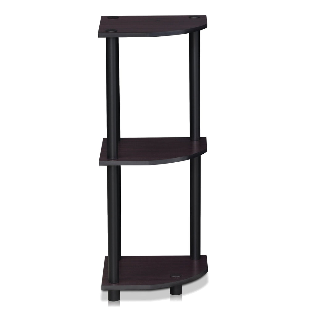 Three-Tier Round Tube Reversible Corner Display Rack Multipurpose Shelving Unit