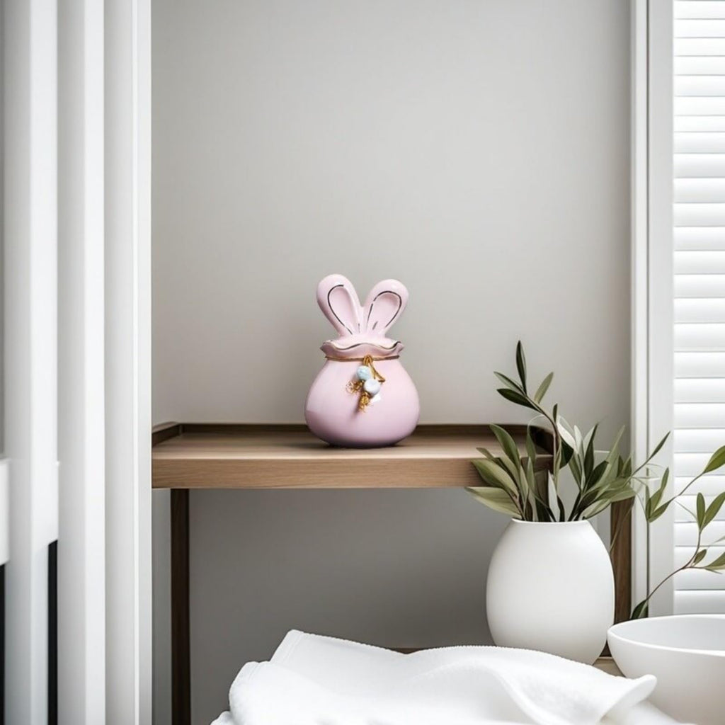 Rabbit Shaped Ceramic Storage Jar, Ceramic Jewelry Trinket Box, Storage for Ring Necklace Bracelet Earrings Rings Specie and Accessories